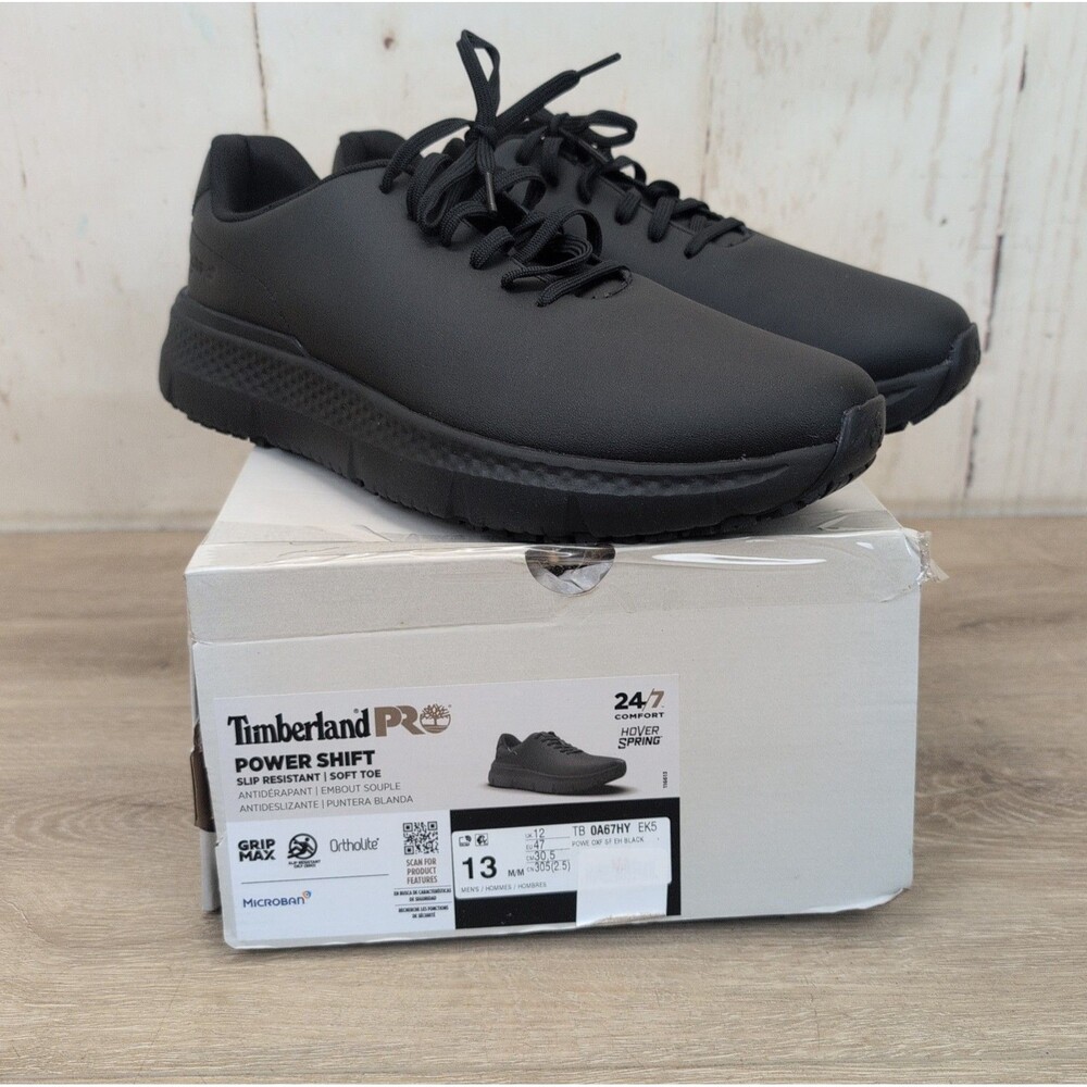 Men's Timberland PRO Power Shift Slip-Resistant Work Sneaker Black Size 13 New